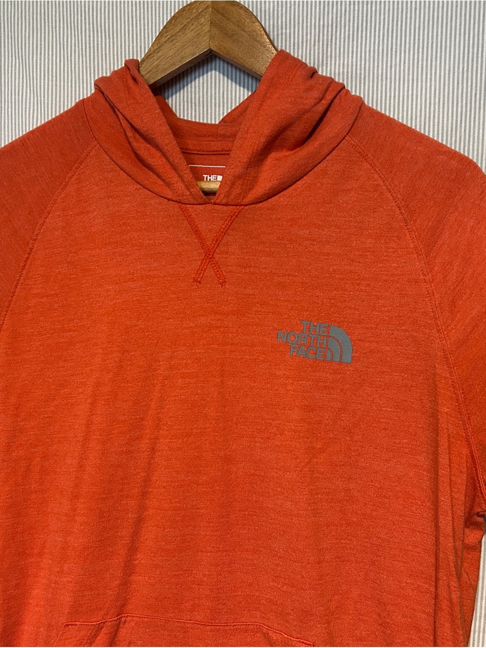 The North Face Men's Orange Hooded Pullover Sweatshirt